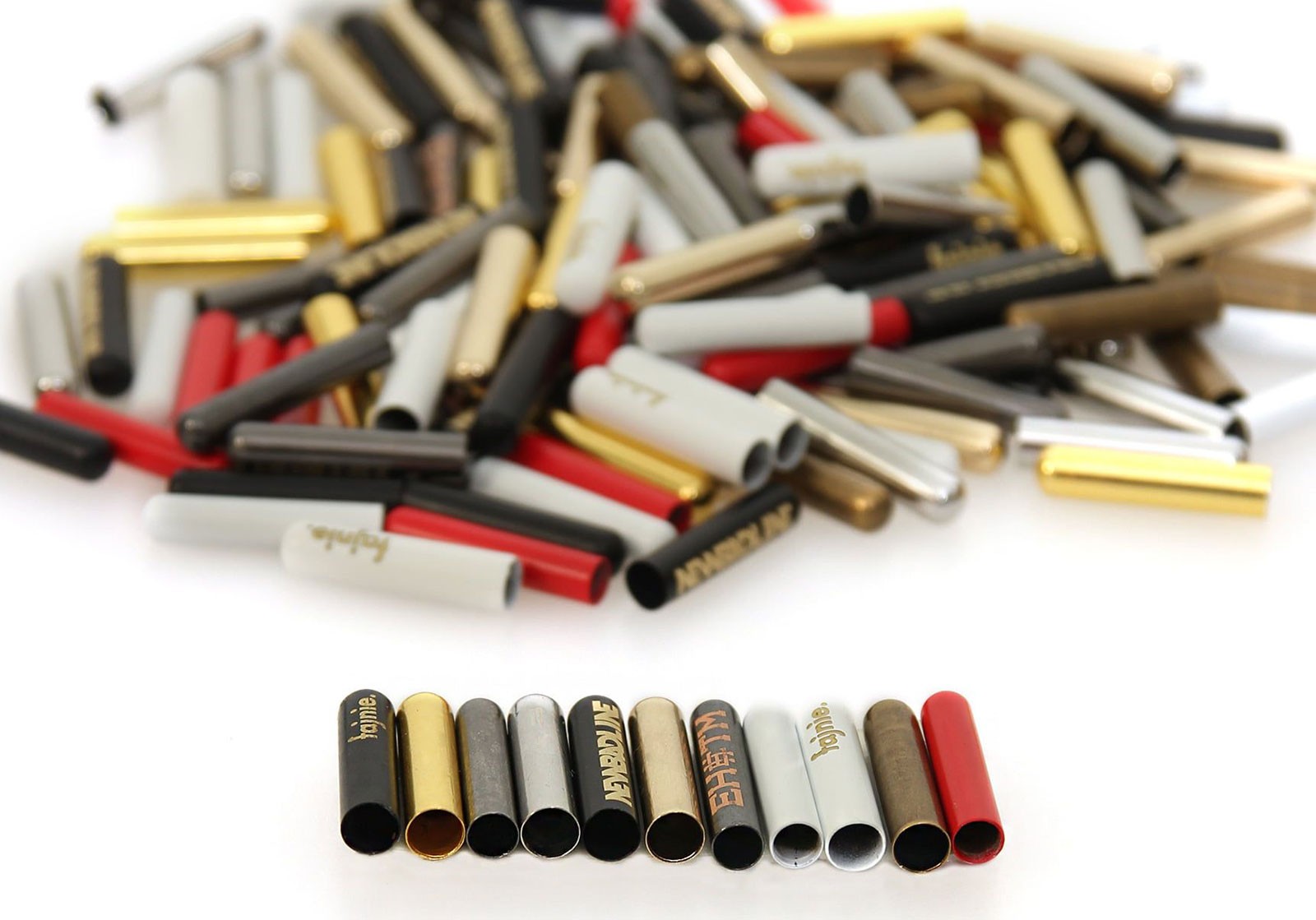 Black metal aglets