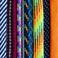 sznurki odzieżowe, przykłady kolorów i wzorów