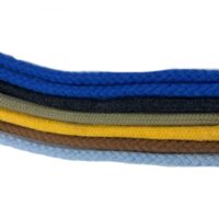 sznurki odzieżowe bawełniane niebieskie, żółte zielone i brązowe